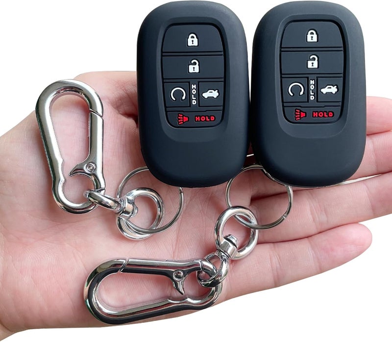 TANDRIVE Key Fob Cover for (5 Buttons) Honda 2026 2025-2022 Civic Accord CR-V HR-V Pilot and 2026 Passport, Silicone, 2-Pack, Black - Image 1